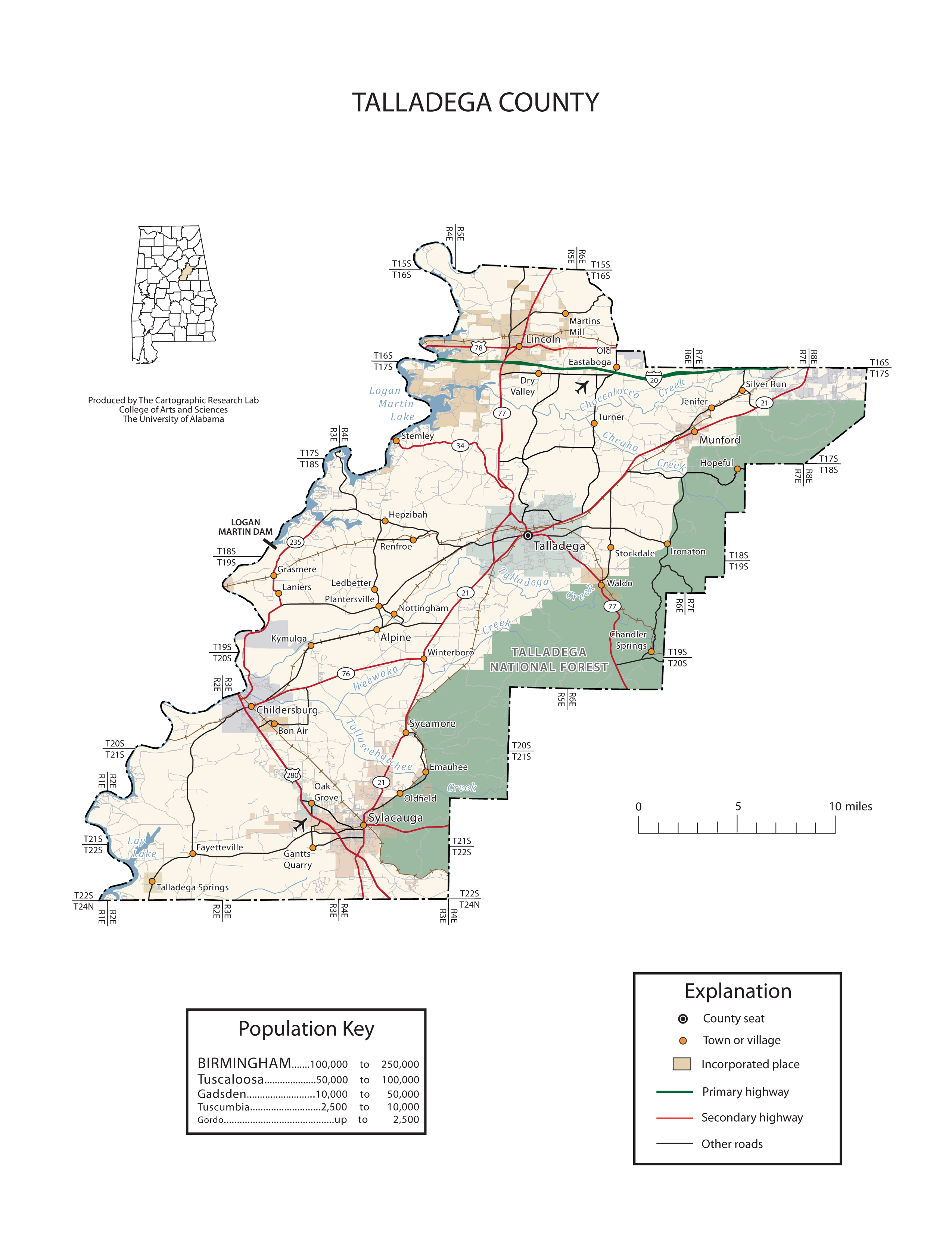 Maps of Talladega County